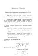 Decreto que reduz, por indulto, em um ano e seis meses, por razões humanitárias, a pena residual de prisão aplicada a António Pereira Novo, de 32 anos de idade, no processo n.º 49/97 do Tribunal de Círculo de Vila do Conde.