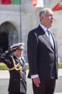 Visita de Estado a Portugal da  Presidente de Malta. A Presidente de Malta, Marie-Louise Coleira Preca, e Senhor Edgar Preca, são recebidos na Praça do Império - Mosteiro dos Jerónimos, pelo Presidente Marcelo Rebelo de Sousa, numa cerimónia oficial de boas-vindas, onde foram prestadas Honras Militares, com a execução dos Hinos Nacionais dos dois países, salva de 21 tiros e desfile da Guarda de Honra, a 15 de maio de 2018