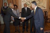 O Presidente da República, Aníbal Cavaco Silva, recebe em audiência o Primeiro-ministro de Cabo Verde, José Maria Neves, a 17 de dezembro de 2014