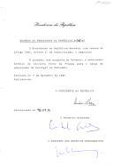 Decreto de nomeação do embaixador António de Oliveira Pinto da França para exercer o cargo de Embaixador de Portugal no Vaticano.