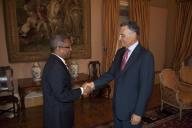 Audiência concedida pelo Presidente da República, Aníbal Cavaco Silva, ao Primeiro-Ministro de Cabo Verde, José Maria Neves, a 26 de março de 2009