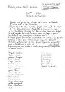 Carta manuscrita subscrita por um grupo de alunos do 4º ano da Escola Básica 1 nº 5 do Barreiro, dirigida ao Presidente da República, solicitando ser recebidos pelo Presidente Jorge Sampaio, por ocasião da sua visita de estudo ao Palácio de Belém.