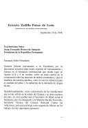 Carta de Ernesto Zedillo Ponce de Léon, Presidente dos Estados Unidos Mexicanos, dirigida ao Presidente da República Portuguesa, Jorge Fernando Branco de Sampaio, felicitando-o pela iniciativa de reunir especialistas latino-americanos e europeus num Seminário Internacional sobre Cooperação, a realizar no Porto, nos dias 8 e 9 de outubro de 1998 e fazendo votos para que, em breve, os dois chefes de Estado se possam reunir por ocasião de próxima visita a Portugal, para participar na Cimeira Ibero-americana.