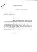 Carta de Fernando Henrique Cardoso dirigido ao Presidente da República Portuguesa, Doutor Mário Soares, agradecendo mensagem recebida do presidente português por ocasião da sua eleição para a Presidência da República Federativa do Brasil e afirmando o seu "compromisso pessoal em buscar o constante aprimoramento das relações" entre os dois países.