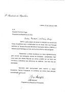 Carta do Presidente da República, Jorge Sampaio, dirigida a Eduardo Frei Ruiz-Tagle, acusando a receção e agradecendo convite para participar na 3.ª Reunião Ministerial Americana sobre a Infância a realizar-se em Santiago do Chile, dias 8 e 9 de agosto de 1996, e fazendo votos de melhores êxitos para a mesma.