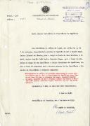 Ofício n.º 1495 do Gabinete do Ministro da Presidência do Conselho, endereçado ao Secretário da Presidência da República, respeitante à escolha do Capitão de Mar e Guerra, Liberal da Câmara para o cargo de Chefe da Casa Militar e do Capitão João Carlos Craveiro Lopes para o lugar de Ajudante de Campo do Presidente da República e transcrevendo o despacho que o assunto mereceu do Ministro da Presidência.