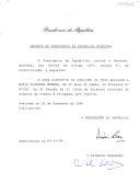 Decreto que revoga, por indulto, a pena acessória de expulsão do País aplicada a Maria Florinda Mendes, no Processo nº 57/92  da 2ª Secção do 2º Juízo do Tribunal Criminal da Comarca de Lisboa.