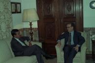 Audiência concedida pelo Presidente da República, Jorge Sampaio, ao Primeiro-Ministro, António Guterres, no Forte de Catalazete, em agosto de 1996