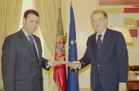 O Presidente da República recebe o Embaixador de Portugal em Ankara, António Monteiro Portugal, no Palácio de Belém, a 7 de novembro de 2000
