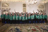 O Presidente da República Marcelo Rebelo de Sousa recebe, no Palácio de Belém, os atletas e os restantes membros da Missão Portuguesa que participou nos Jogos Olímpicos da Juventude Buenos Aires 2018, a 12 de novembro de 2018  