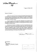 Carta de Vaclav Havel dirigida, a título pessoal, ao Presidente da República Portuguesa, Mário Soares, explicando as razões por se ter retirado do cargo de Presidente checoslovaco, tecendo algumas considerações sobre o futuro do país num cenário de cisão entre Checos e Eslovacos e agradecendo o apoio recebido pelo presidente português nos 2 anos e meio do seu mandato à frente da República Federativa Checa e Eslovaca.