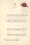 Carta credencial, em nome do Rei da Tailândia, dirigida ao Presidente da República, Óscar Carmona
