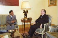 Audiência concedida pelo Presidente da República, Jorge Sampaio, ao Comandante das Forças de Defesa de Timor, Taur Matan Ruak, a 25 de fevereiro de 2002