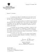 Carta do Ministro de Estado e chefe da Chancelaria da Presidência da República polaca, Janusz Ziolkowski, dirigida ao Presidente da República Portuguesa, Mário Soares, agradecendo carta com fotografia que lhe foi endereçada pelo presidente português, após a sua visita de Estado à Polónia.