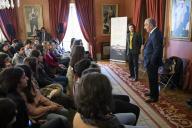 O Presidente da República Marcelo Rebelo de Sousa participa no quarto encontro do Programa “Artistas no Palácio de Belém” que conta com a presença da artista Emília Nadal, a 18 de fevereiro de 2020