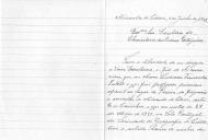Carta de Luciano Fernandes Falcão, professor primário oficial no lugar de Pereira, Mirando do Côrvo, dirigida ao Secretário da Chancelaria das Ordens Portuguesas, remetendo a importância de 10 escudos referente ao pagamento da taxa fixa sobre condecoração, recebida das mãos do Presidente da República, General Carmona, com as insígnias da condecoração com o grau de Cavaleiro da Ordem da Instrução Pública, em sessão realizada em 28 de maio de 1939, na sala Portugal, da Sociedade de Geografia de Lisboa.