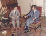 O Presidente da República, Ramalho Eanes, recebe em audiência o Presidente da Câmara de Miranda do Douro, Júlio Meirinhos. 
