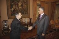 O Presidente da República, Aníbal Cavaco Silva, recebe em audiência o Presidente do Tribunal de Contas Europeu, Vitor Manuel da Silva Caldeira, a 13 de novembro de 2008