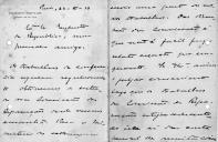 Carta (manuscrita) do Dr. Egas Moniz, dirigida ao Presidente da República, dando conta do andamento dos trabalhos da Conferência da Paz em Paris e de ter sido obtida a admissão de Portugal na Comissão de Reparações, assinalando, porém, as dificuldades em fazer, de momento, relatos exatos das discussões nas comissões.