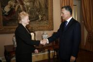 Audiência concedida pelo Presidente da República, Aníbal Cavaco Silva, à Comissária Europeia responsável pela Programação Financeira e pelo Orçamento, Dália Grybauskaité, a 5 de novembro de 2007