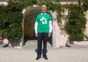 O Presidente da República Marcelo Rebelo de Sousa nos jardins do Palácio de Belém, com a camisola das Jornadas Mundiais da Juventude, abril 2016