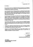 Mensagem de Ion Illiescu, presidente do Partido da Social Democracia romeno, dirigida ao Presidente de Portugal, Jorge Sampaio, agradecendo o apoio que lhe foi dado a si, na qualidade de Presidente da Roménia, e ao seu país, e agora, como presidente do Partido da Social Democracia, na oposição, apelando para que o chefe de Estado português dê todo o apoio ao processo de integração da Roménia na NATO.