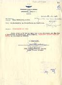 Nota n.º 481 assinada pelo Comandante da Base n.º 1 comunicando voo realizado pelo Presidente da República, General Francisco Higino Craveiro Lopes no helicóptero N.º 9101 