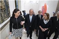 O Presidente Marcelo Rebelo de Sousa acompanha a Presidente da Hungria, Katalin Novák, numa visita ao Museu Arpad Szenes-Vieira da Silva