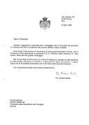 Carta do Príncipe Fra Andrew Bertie, Grão Mestre da Ordem Soberana e Militar de Malta, dirigida ao Presidente da República, Jorge Sampaio, agradecendo mensagem recebida por ocasião do 9º Centenário da Ordem de Malta.