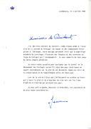 Carta do Grão-Duque do Luxemburgo, Jean, endereçada ao Presidente da República, Ramalho Eanes, acusando e agradecendo mensagem pessoal que lhe foi dirigida e a oferta de conjunto de mosaicos ilustrando navios ao largo da costa de Portugal, por ocasião do Dia de Portugal, de Camões e das Comunidades Portuguesas.