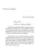 Carta do Presidente da República, Jorge Sampaio, dirigida ao Rei D. Juan Carlos I de Espanha, dando a conhecer ao monarca espanhol a visita oficial empreendida à Comunidade Autónoma da Extremadura e remetendo-lhe cópia do discurso proferido na inauguração da 3.ª edição dos encontros "Ágora - O Debate Peninsular", à qual assistiu na companhia do Presidente da Comunidade Autónoma, Juan Carlos Ibarra, agraciado, na ocasião, com a Grã Cruz da Ordem do Infante D.Henrique.