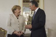 O Presidente da República, Aníbal Cavaco Silva, recebe em audiência a Chanceler da República Federal da Alemanha, Angela Merkel, a 12 de novembro de 2012