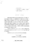 Minuta de ofício n.º 3596/P.8 do Secretário da Presidência da República, Luís Pereira Coutinho, dirigido ao presidente da Comissão de Coordenação Económica, informando da necessidade de aquisição de pneus e câmaras de ar, de marca "Pirelli" para o automóvel privativo do Presidente da República, referindo que "os pneus de fabrico nacional anteriormente usados não têm correspondido ao alto fim a que se destinam".