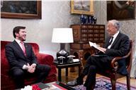 O Presidente Marcelo Rebelo de Sousa recebe, em audiência no Palácio de Belém, uma delegação da Juventude Socialista (JS), liderada pelo reeleito Secretário-Geral da JS, Miguel Costa Matos