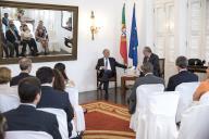 Visita de Estado do Presidente da República à República Democrática de São Tomé e Príncipe. Encontro do Presidente da República, Marcelo Rebelo de Sousa, na Chancelaria da Embaixada de Portugal em São Tomé e Príncipe, com cooperantes portugueses nas áreas da saúde, educação e formação profissional, a 20 de fevereiro de 2018.