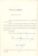 Decreto de exoneração do Dr. Fernando Andrade Pires de Lima, Ministro da Educação Nacional do cargo que exercia de Ministro interino da Justiça.