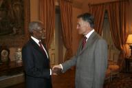 Audiência concedida pelo Presidente da República, Aníbal Cavaco Silva, ao ex-Secretário-Geral das Nações Unidas Koffi Anan, a 28 de maio de 2007