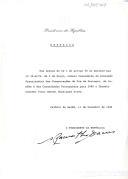 Despacho de nomeação do Tenente Coronel Vitor Manuel Rodrigues Alves como Presidente da "Comissão Organizadora das Comemorações do Dia de Portugal, de Camões e das Comunidades Portuguesas" para o ano de 1985 .
