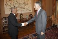 O Presidente da República, Aníbal Cavaco Silva, recebe em audiência o Primeiro-Ministro de Cabo Verde, José Maria Neves, a 18 de fevereiro de 2016