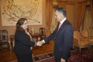 Audiência concedida pelo Presidente da República, Aníbal Cavaco Silva, à Embaixadora Helena Almeida Coutinho, para entrega de cartas credenciais como representante diplomática de Portugal em Lima, Peru, a 1 de fevereiro de 2013