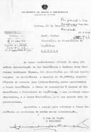 Carta do Ministro da Saúde e Assistência, Henrique de Miranda Vasconcelos Martins de Carvalho, dirigida ao Secretário da Presidência da República, solicitando que fosse transmitido à D. Gertrudes Rodrigues Thomaz [Tomás] o seu reconhecimento pelo donativo da receita líquida do jogo Lisboa-Madrid, no valor de 64.064$50, a ser distribuído por várias instituições de assistência.