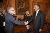 O Presidente da República, Aníbal Cavaco Silva, recebe em audiência o Partido Socailista, a 25 de março de 2011