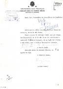 Ofício n.º 11569 do Diretor Geral da Fazenda Pública, dirigido ao Secretário da Presidência da República, autorizando, de acordo com despacho ministerial, a aquisição de um fogão de 4 bocas, a gás "Cidla", à Fábrica "Portugal", para equipar a cozinha do Palácio da Cidadela, residência do Presidente da República.