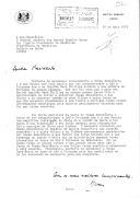 Carta da Embaixada Britânica, dirigida ao Presidente da República, General António dos Santos Ramalho Eanes, agradecendo toda a atenção proporcionada à SAR a Princesa Ana e ao Capitão Mark Pillips durante a sua estadia em Portugal, nomeadamente a possibilidade de terem ficado instalados no Forte de S. Julião da Barra e o banquete oferecido no Palácio de Queluz.