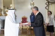 O Presidente da República Marcelo Rebelo de Sousa recebe as cartas credenciais de novos Embaixadores em Portugal, a 1 de outubro de 2018  