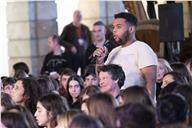 O Presidente Marcelo Rebelo de Sousa participa na quinta sessão do programa “Músicos no Palácio de Belém”, no Antigo Picadeiro Real, com o maestro Martim Sousa Tavares, a 25 de janeiro de 2023