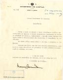 Ofício n.º 535 do Ministro da Justiça, dirigido ao Presidente do Conselho, enviando ofício do Presidente do Supremo Tribunal de Justiça comunicando a decisão sobre a elegibilidade dos candidatos à Presidência.