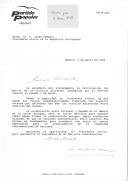 Carta do Presidente do Partido Popular de Espanha, José Maria Aznar, agradecendo o Presidente eleito da República Portuguesa, Jorge Sampaio, pelas felicitações que lhe foram endereçadas por ocasião da vitória do PP nas eleições espanholas, assegurando que no exercício das suas novas funções "trabalhará com especial interesse no estreitar dos vínculos existentes" entre os dois países.