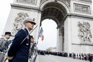 Visita a França por ocasião das Comemorações do Centenário da Batalha de La Lys. O Presidente da Republica Marcelo Rebelo de Sousa presta homenagem ao Soldado Desconhecido Francês, numa cerimónia Militar no Arco do Triunfo em Paris, a 8 de abril de 2008
