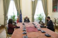 O Presidente da República Marcelo Rebelo de Sousa, recebe, em audiência no Palácio de Belém, uma delegação do Iniciativa Liberal (IL): João Cotrim de Figueiredo, presidente do IL, e Carla Castro, membro da comissão executiva do partido, a 2 de novembro de 2020